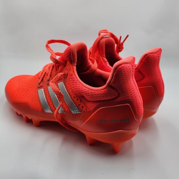 Mens Size 10.5 Adidas Football Cleats Ultraboost Molded Solar Red Silver JP7411 main image 4
